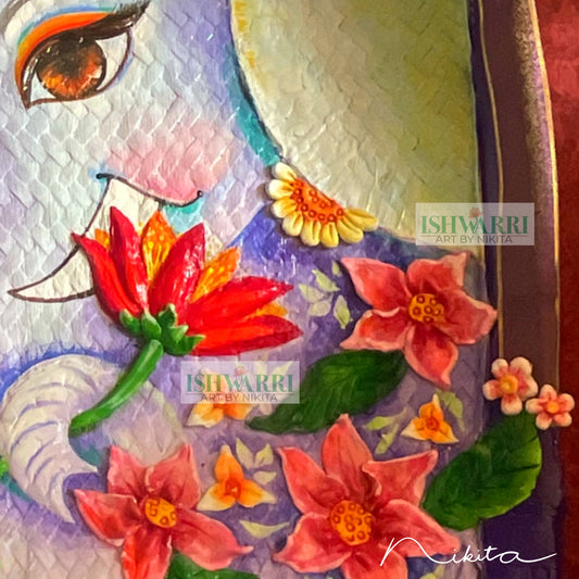 Elephant with Floral Elegance