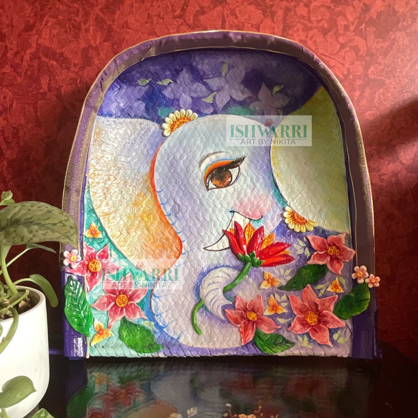 Elephant with Floral Elegance