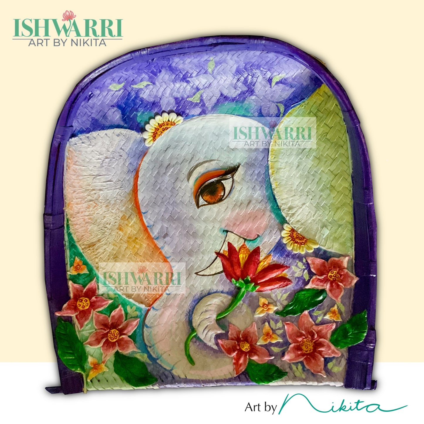 Elephant with Floral Elegance